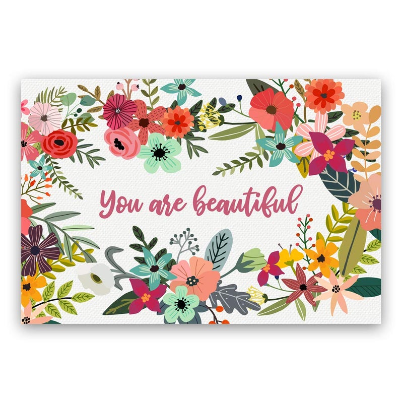 Postcard Fair ENCOURAGING quotes postcard set of 20 identical postcards. Encouragement and support phrases post cards. Made in USA. - Image 4